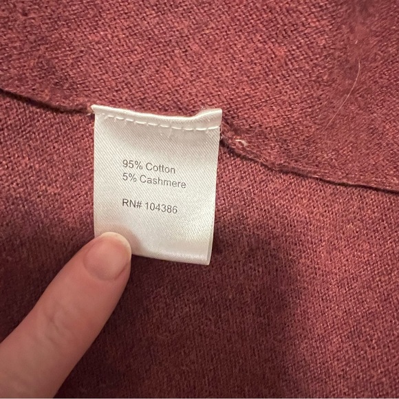 Garnet Hill Maroon Fringe Cardigan - Picture 5 of 5